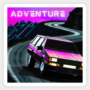 Advanture off road  car driving on a mountainous road Sticker